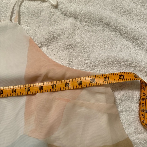 C est 1946 Sheer Lined Pastel Multi Color Long Gown Maxi Dress 55” - Picture 6 of 15